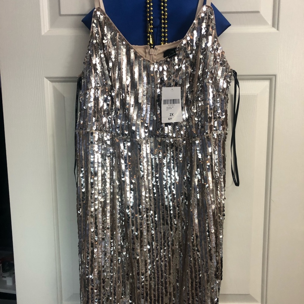 Sequin adjustable strap party dress